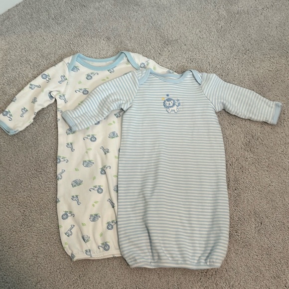 Little Me Other - LittleMe 2pc Nightgown Lion Zoo Animal Print Strips Size 0-3mon